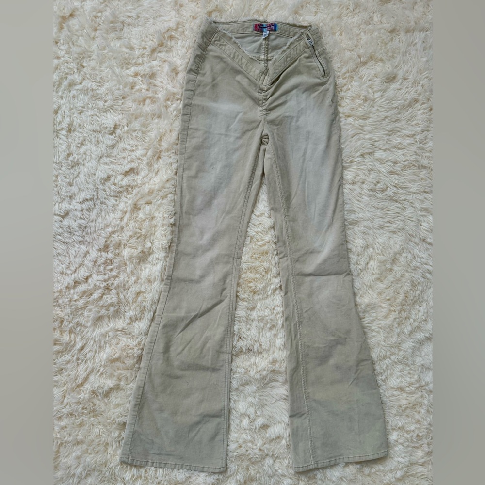 NWT - Urban Outfitters Velvet Ruched V-front Flare Pant